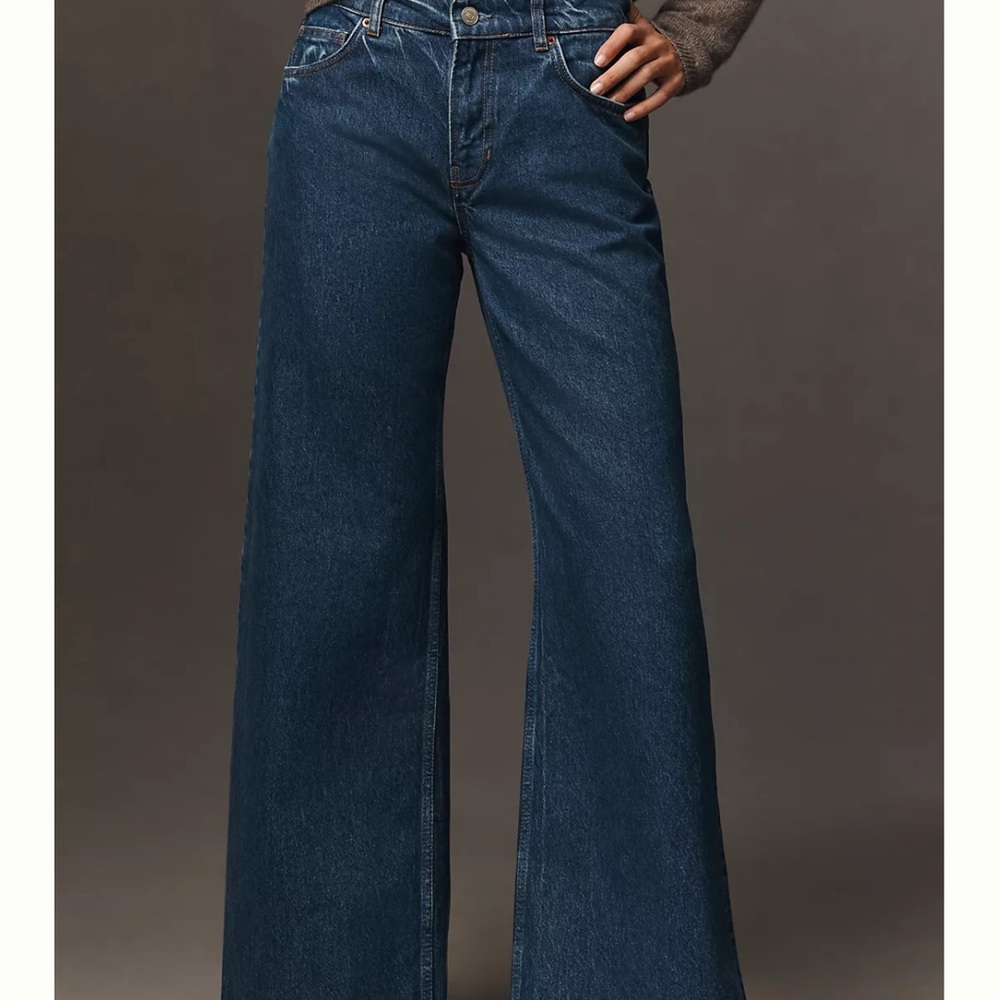 Reformation Cary Low rise wide leg slouchy medium Blue Jeans